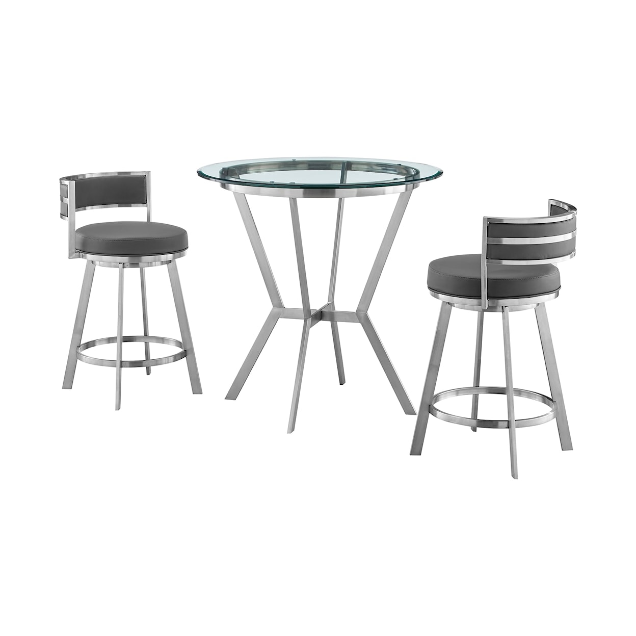 Armen Living Naomi & Roman 3 PC Dining Set