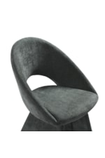 Armen Living Angelina Contemporary Fully-Upholstered Dining Chair with Curved Open Back