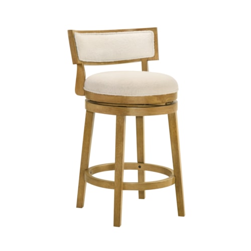Modern Farmhouse Upholstered Swivel Counter Stool