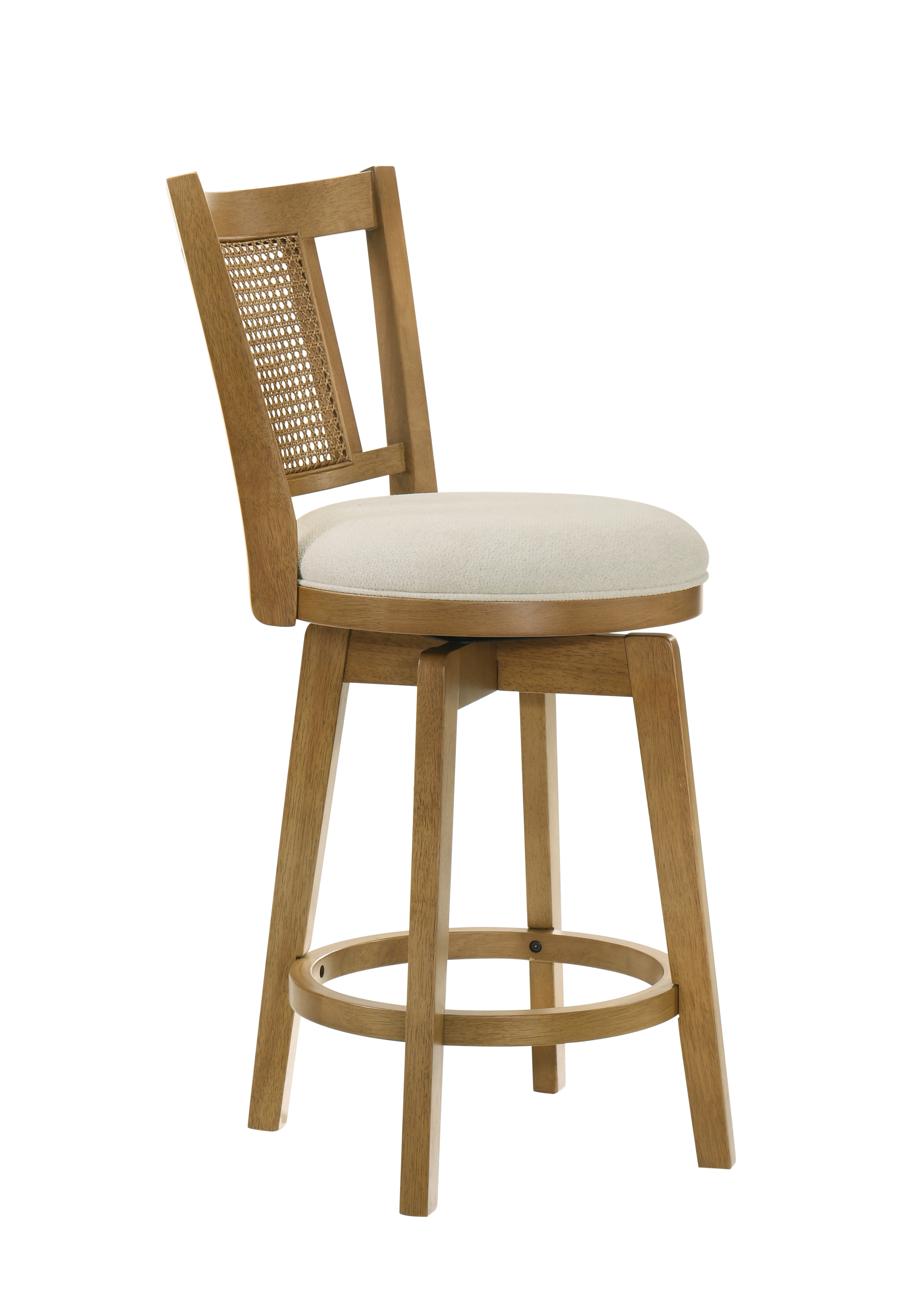 Splat-Back Upholstered Swivel Barstool