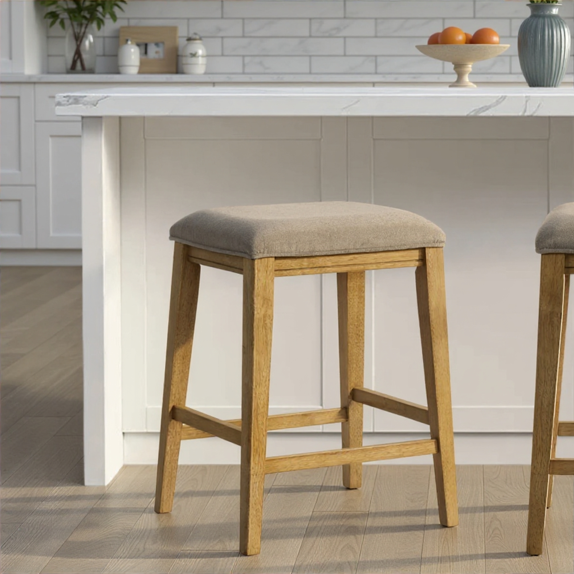 Armen Living Jane Upholstered Backless Counter Stool