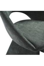 Armen Living Angelina Contemporary Fully-Upholstered Dining Chair with Curved Open Back