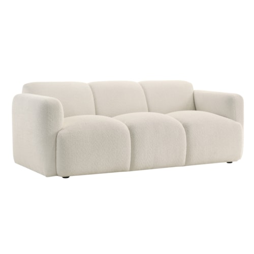 Contemporary Low-Profile Upholstered Sofa with Rounded Track Arms