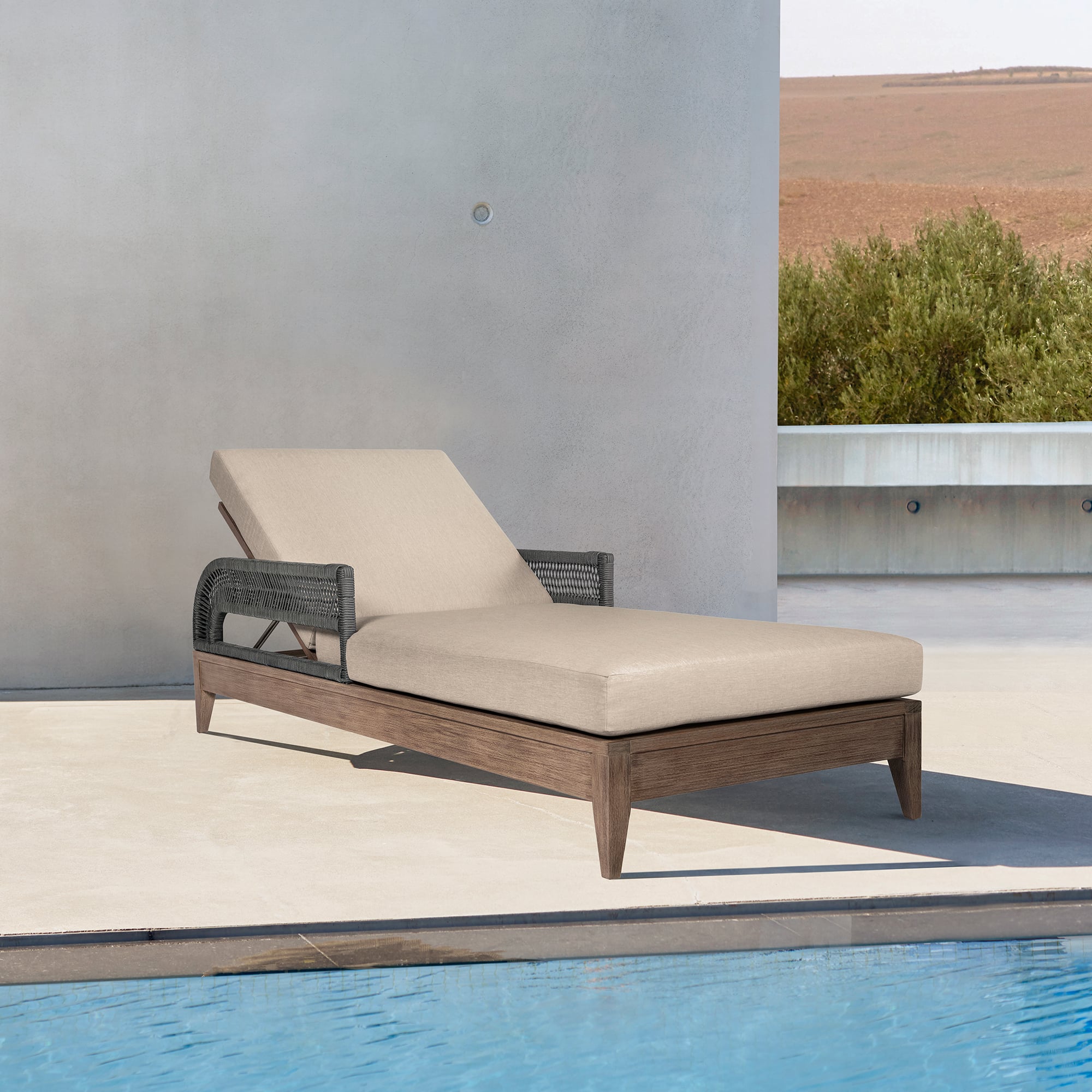 Armen Living Orbit Outdoor Chaise Lounge