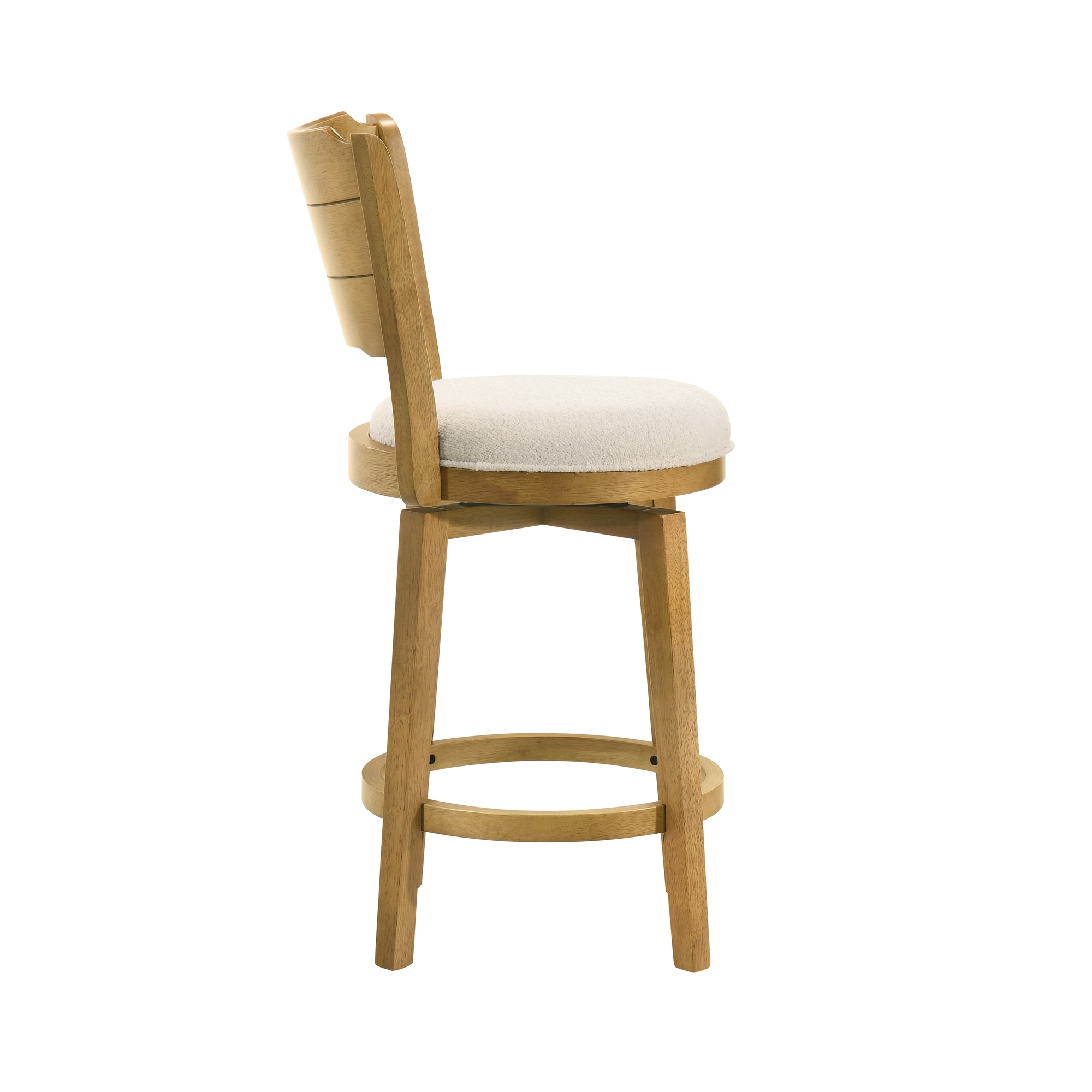 Armen Living Winsley Wooden Swivel Counter Stool w/Uph. Seat