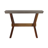 Contemporary Acacia Wood Console Table with Concrete Top