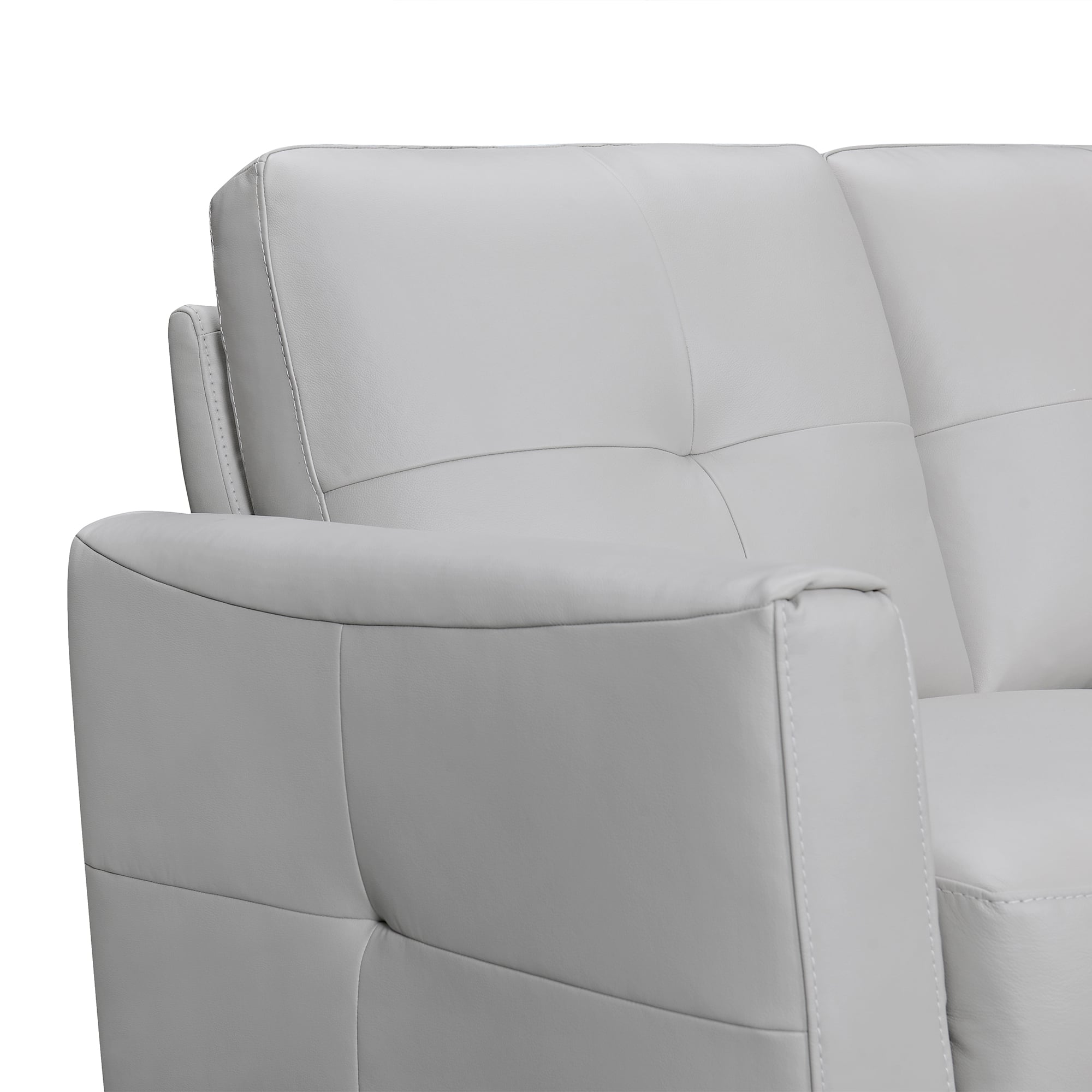 Armen Living Almafi Gray Leather Sofa