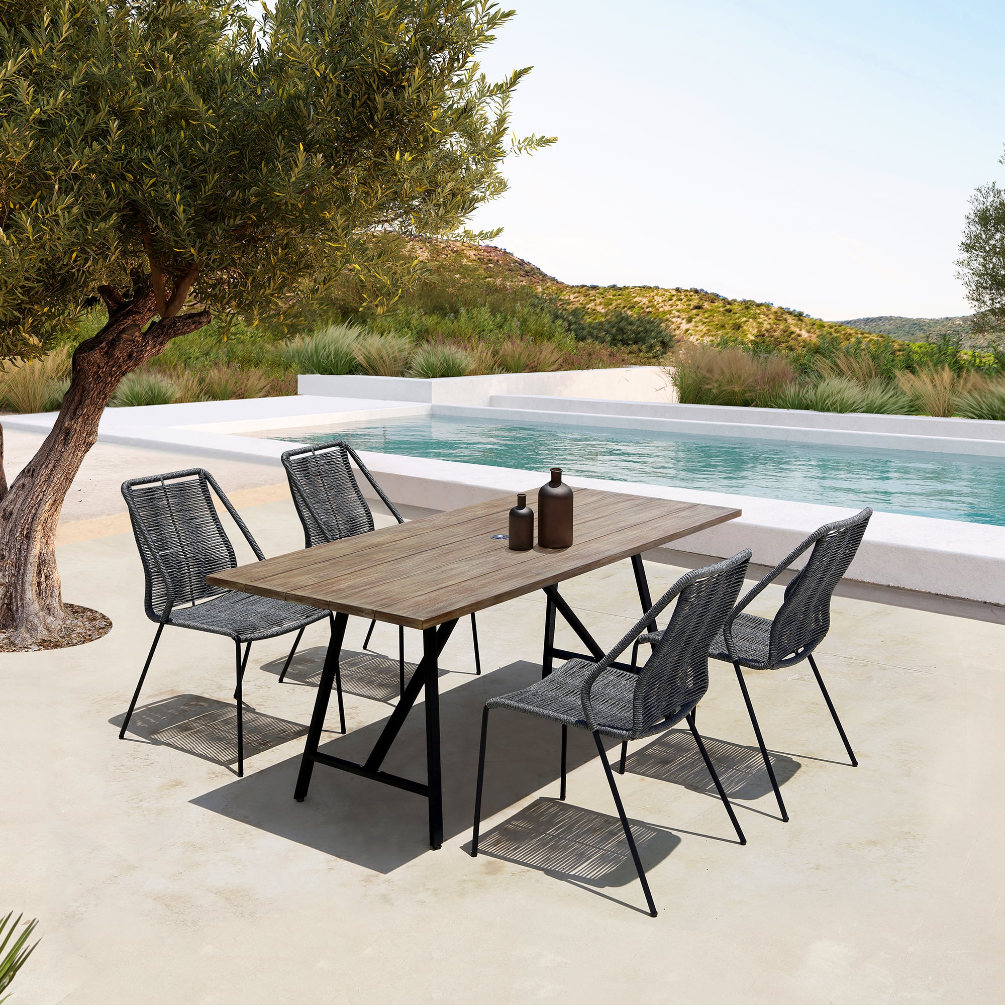 Armen Living Frinton / Clip 5-Piece Outdoor Dining Set