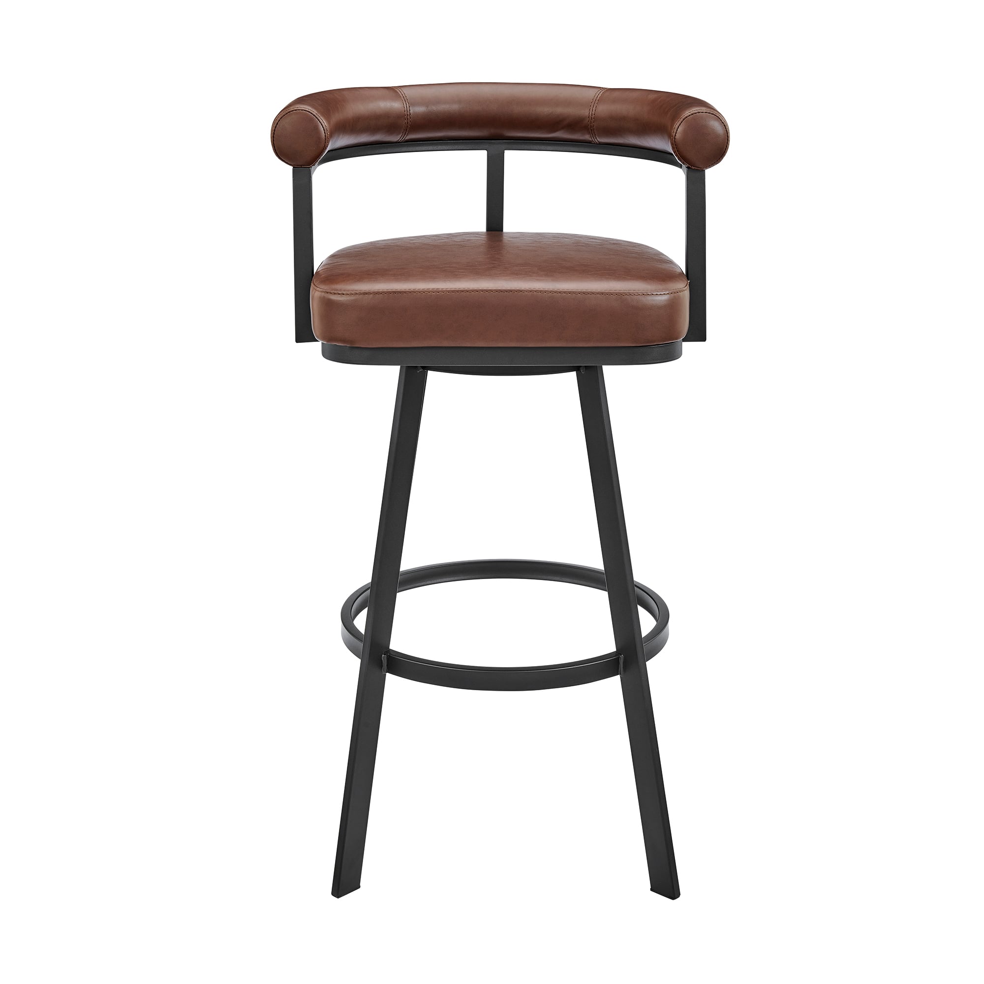Open Barrel-Back Swivel Barstool