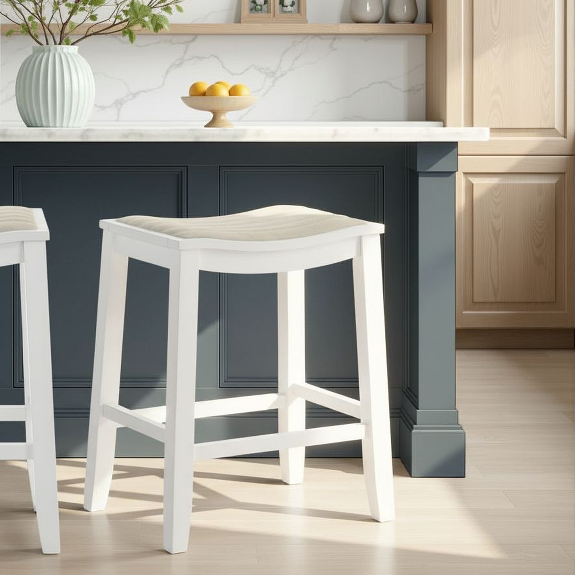 Armen Living Iyani Backless Counter Stool w/Upholstered Seat