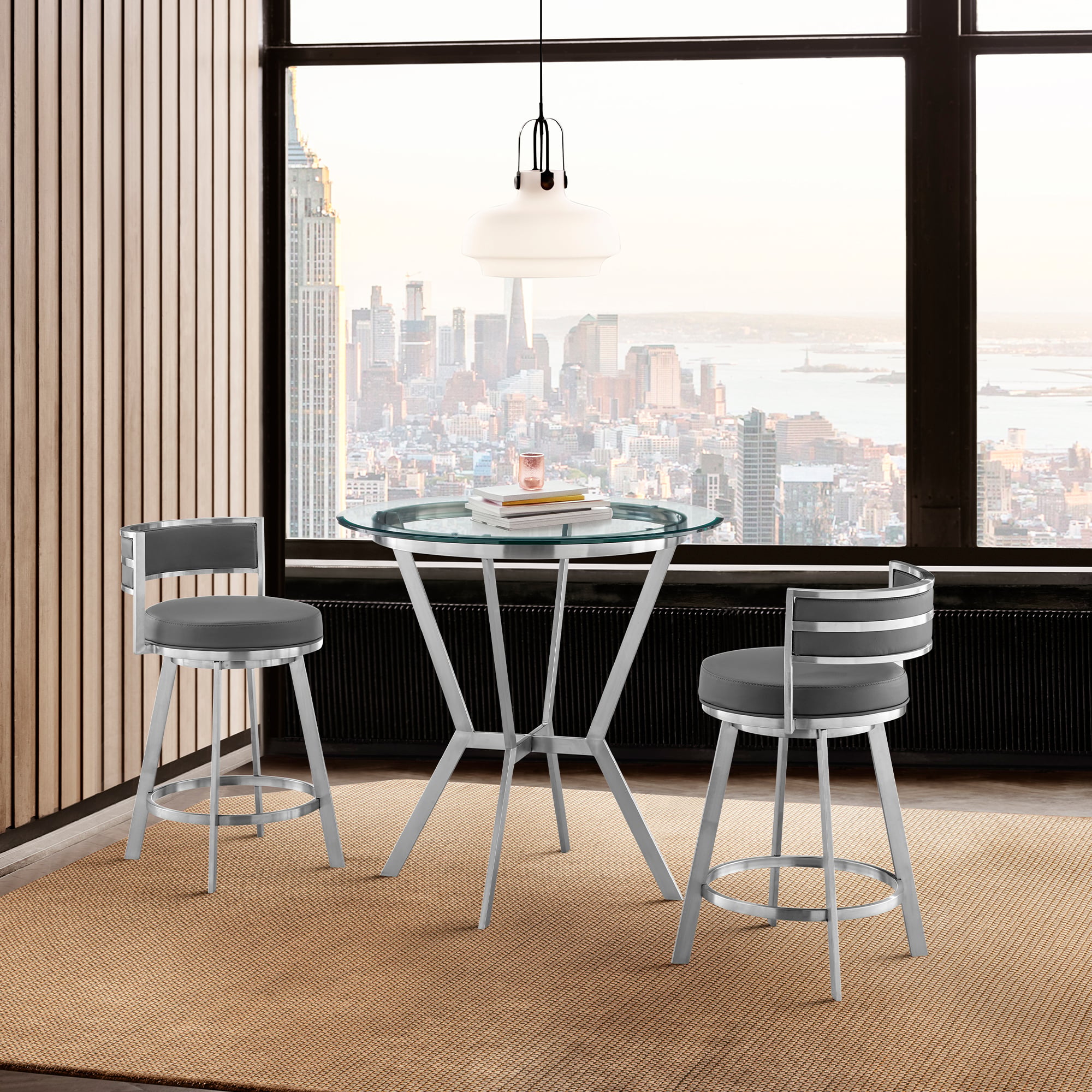 Armen Living Naomi & Roman 3 PC Dining Set