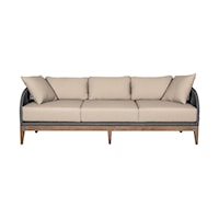Contemporary Outdoor Sofa with Rope Accent