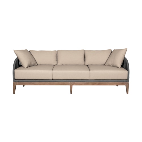 Contemporary Outdoor Sofa with Rope Accent