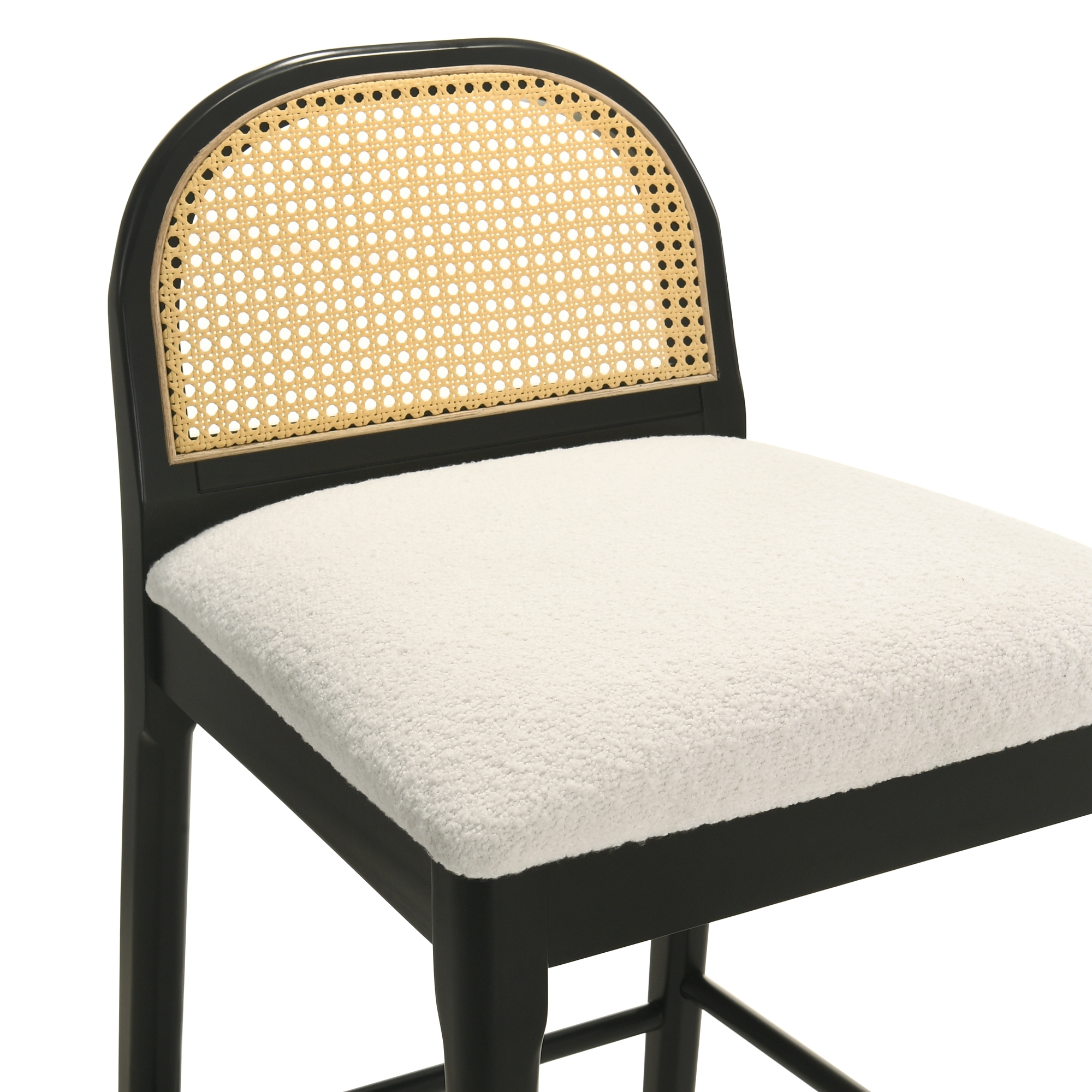 Rounded-Back Counter Stool w/Uph. Seat