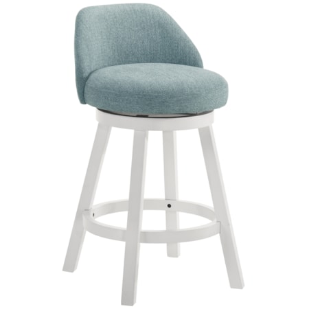 Low Curved-Back Swivel Counter Stool