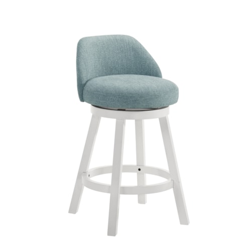 Modern Low Curved-Back Swivel Counter Stool