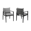 Armen Living Grand Set of 2 Outdoor Dining Chairs