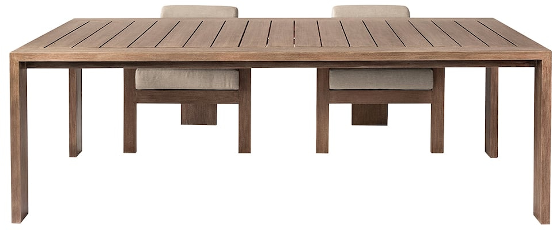 Contemporary 5 Piece Patio Dining Set in Weathered Eucalyptus Wood