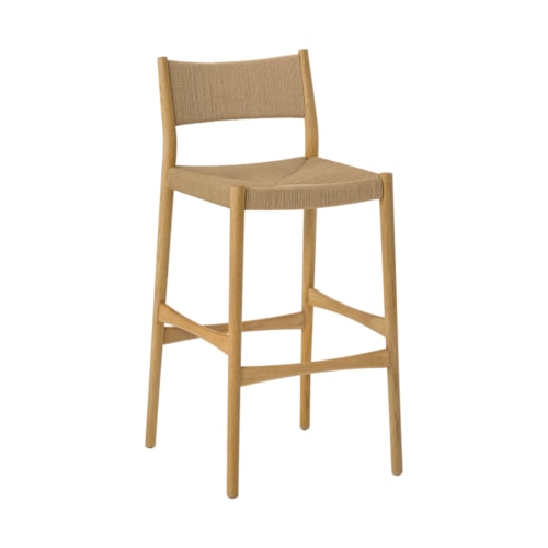Contemporary Counter Height Stool with Woven Paper Cord Back