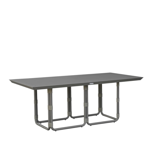 Modern Coastal Outdoor 79" Rectangular Aluminum Dining Table