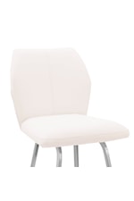 Armen Living Tandy Tandy White Faux Leather and Brushed Stainless Steel 30" Bar Stool