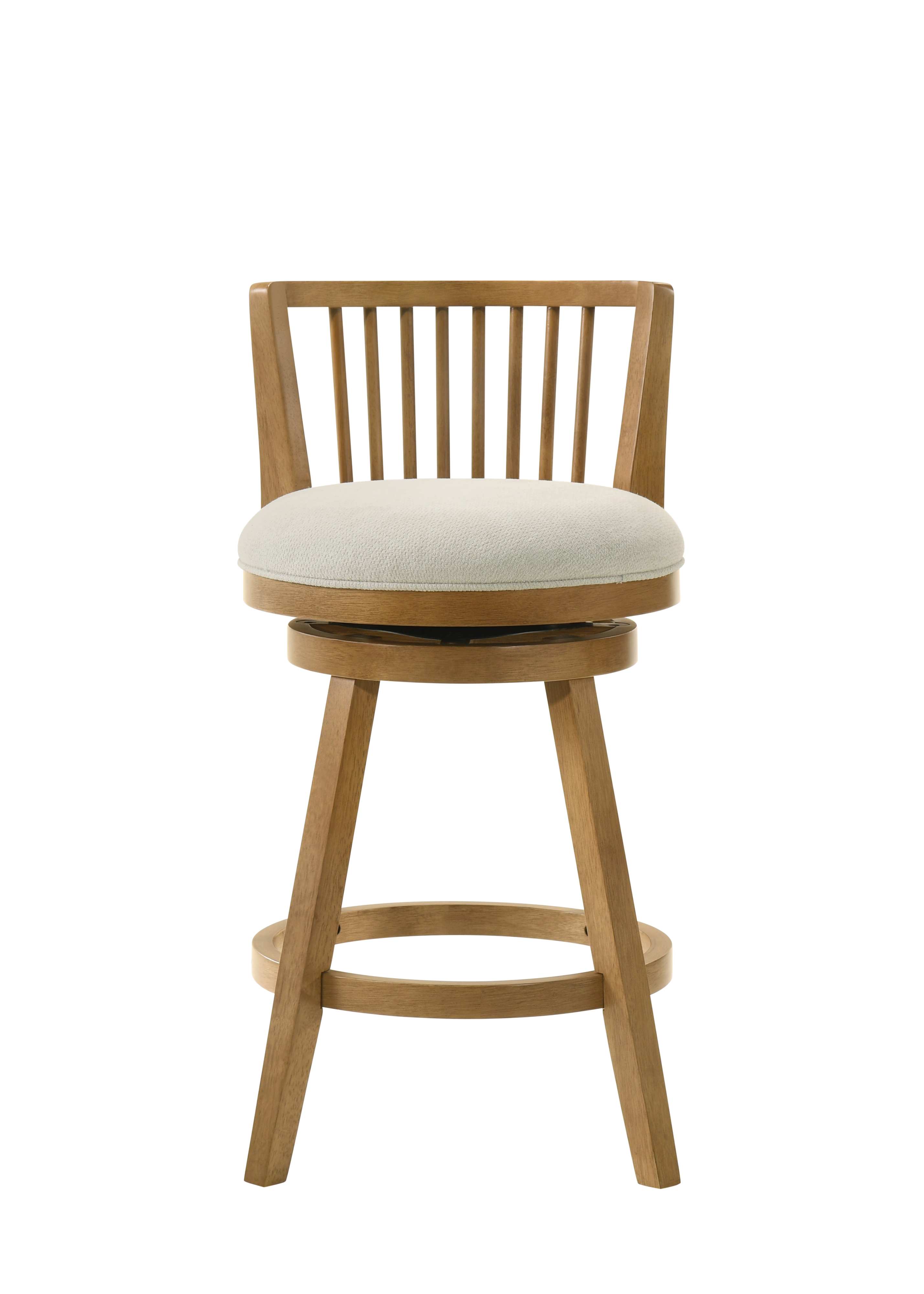 Uph. Spindle-Back Swivel Barstool