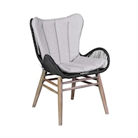 Contemporary Outdoor Dining Chair with Upholstered Seat