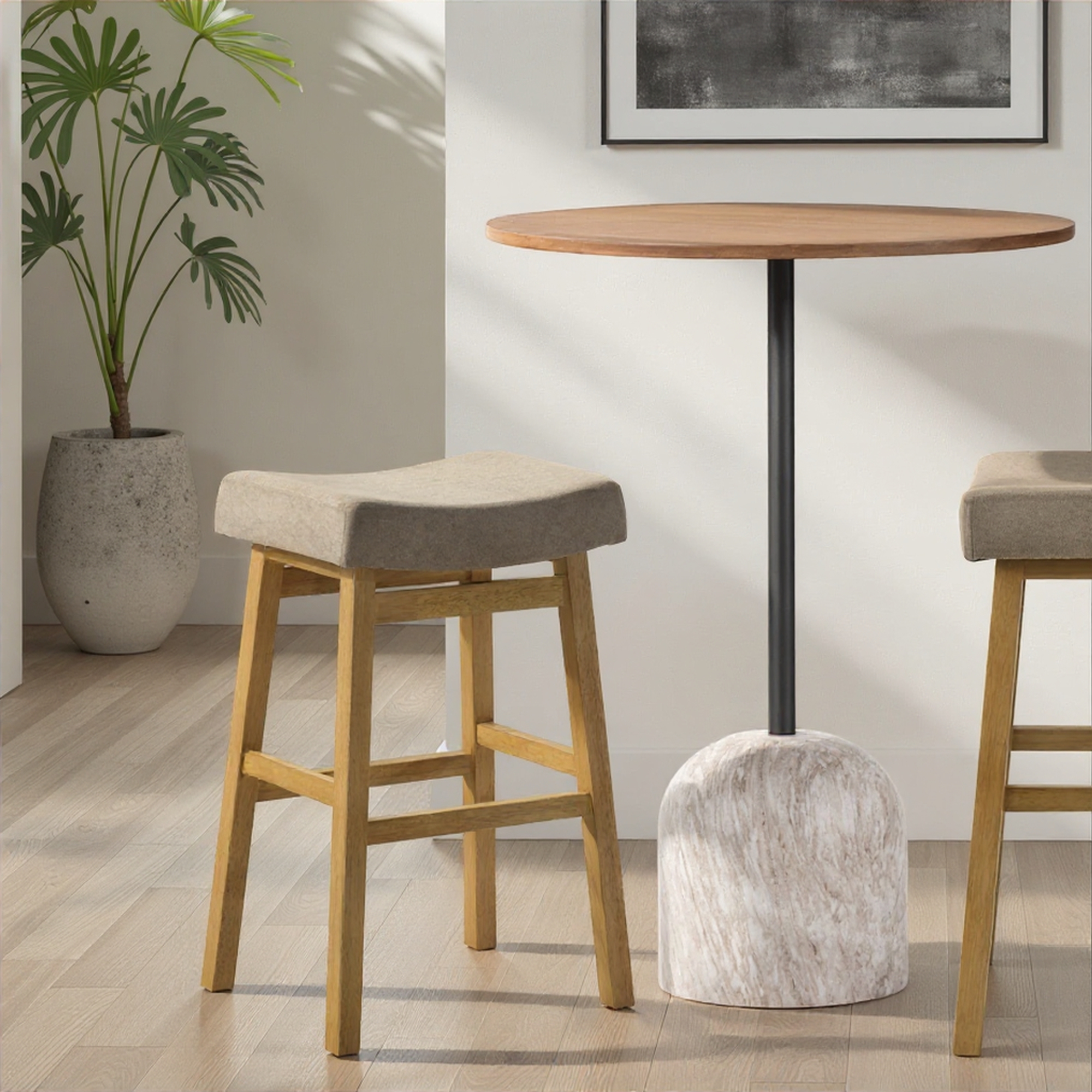 Armen Living Lenon Upholstered Backless Barstool