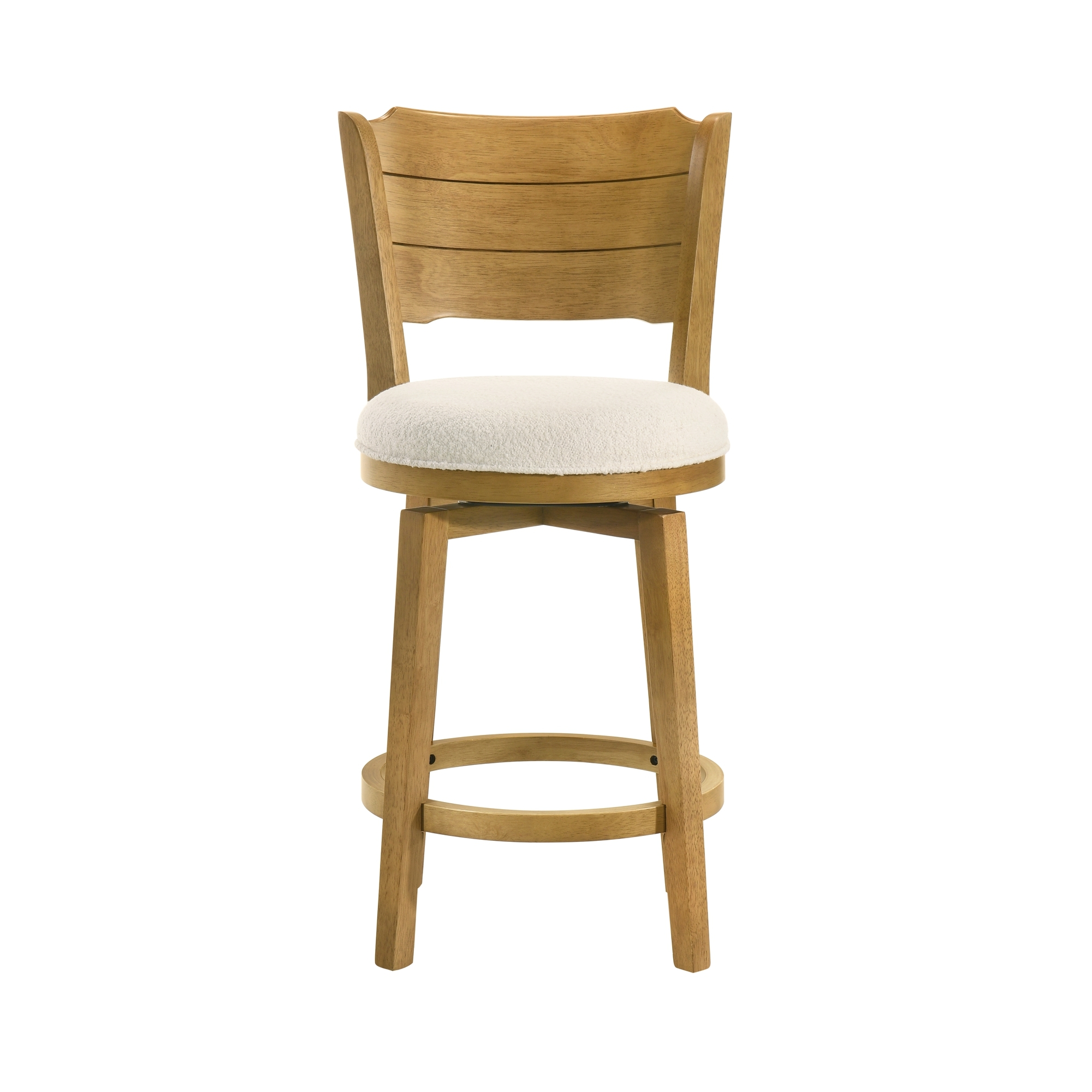 Armen Living Winsley Wooden Swivel Counter Stool w/Uph. Seat