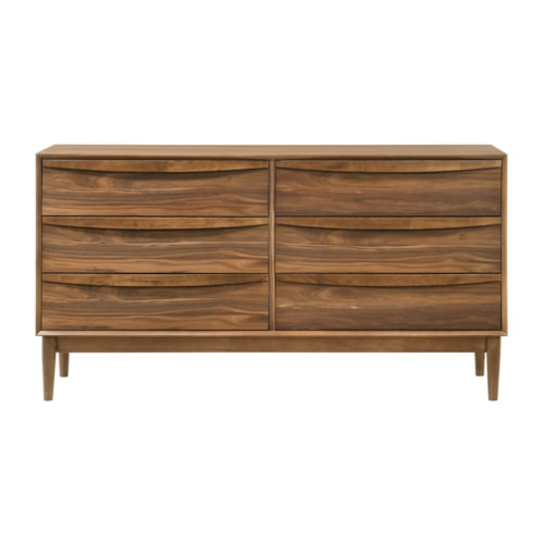 Contemporary 6-Drawer Wood Dresser
