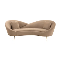 Glam Sweetheart Back Sofa with Brushed Gold Legs