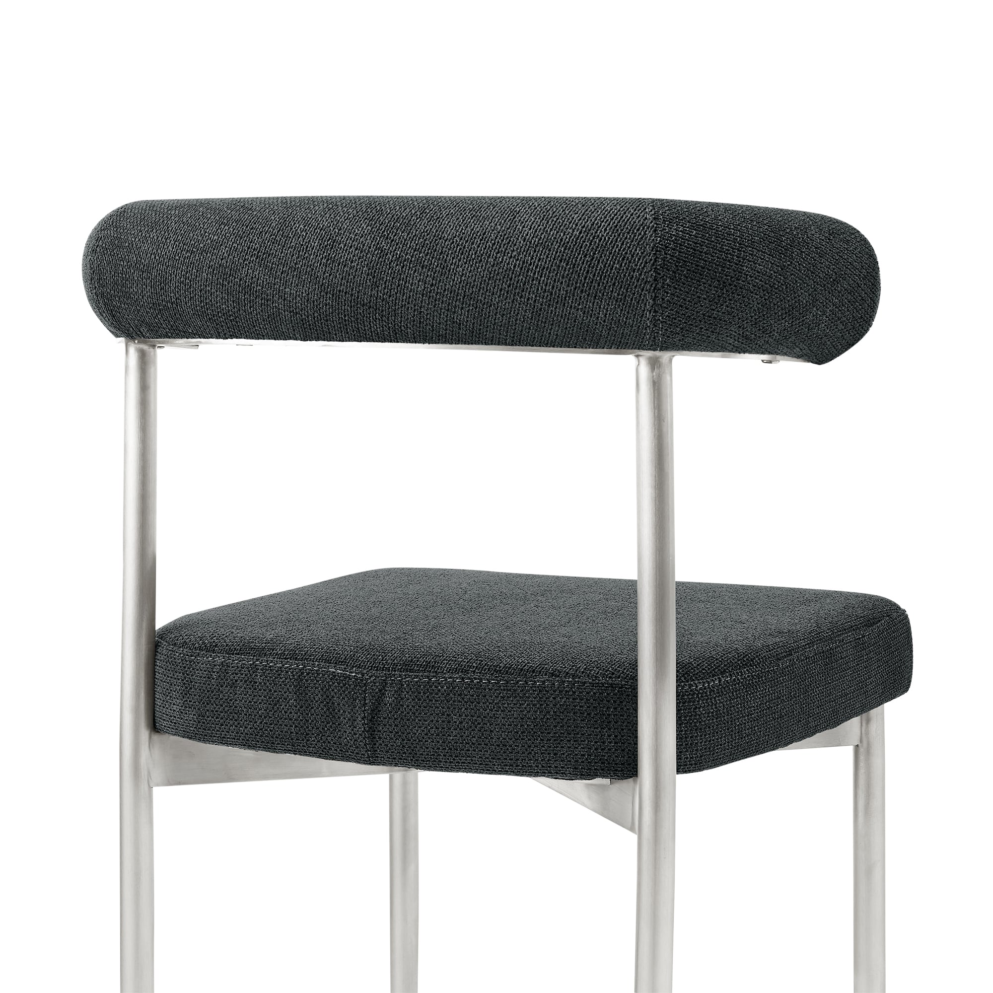 Armen Living Shannon Metal Open-Back Upholstered Dining Chair