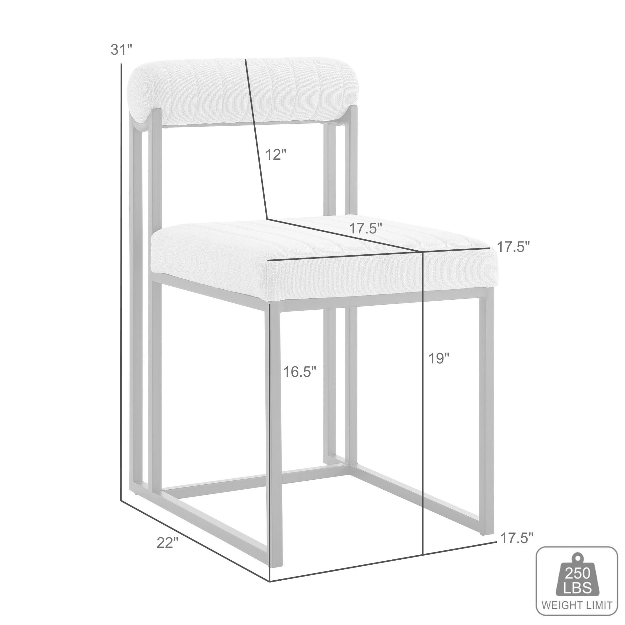 Armen Living Anastasia Open-Back Dining Side Chair