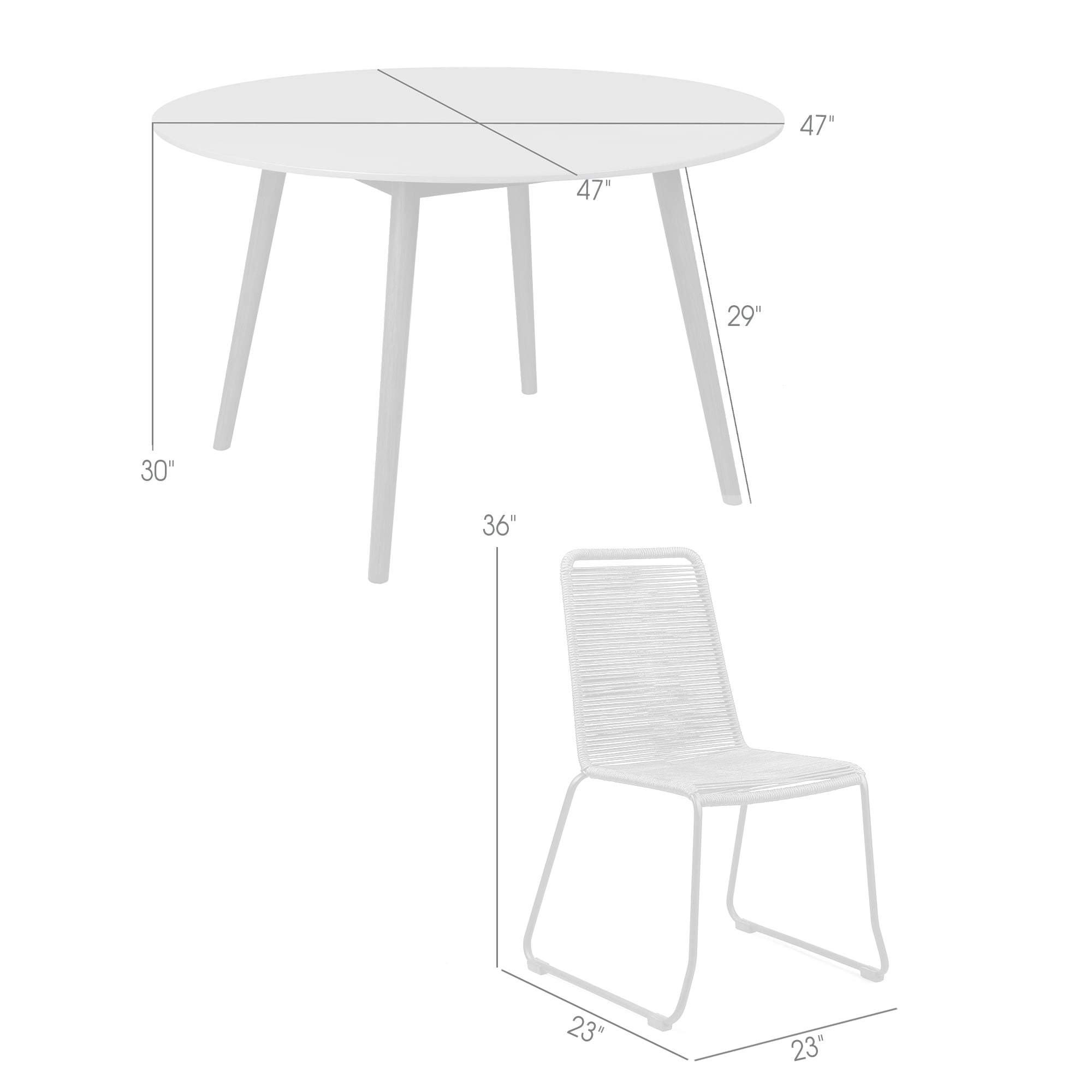 Armen Living Kylie / Shasta 5-Piece Outdoor Dining Set