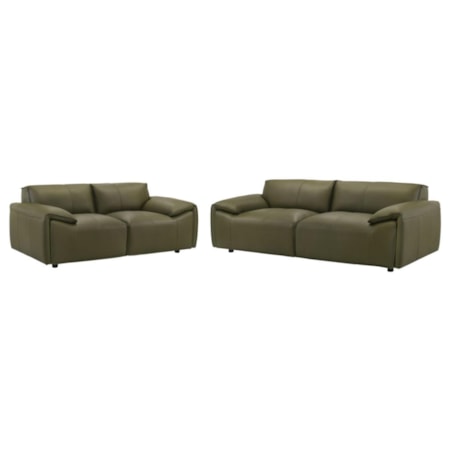 2-pc. Top-Grain Leather Living Room Set