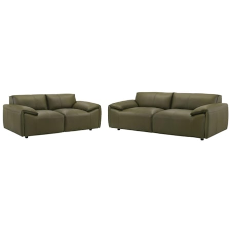 2-pc. Top-Grain Leather Living Room Set