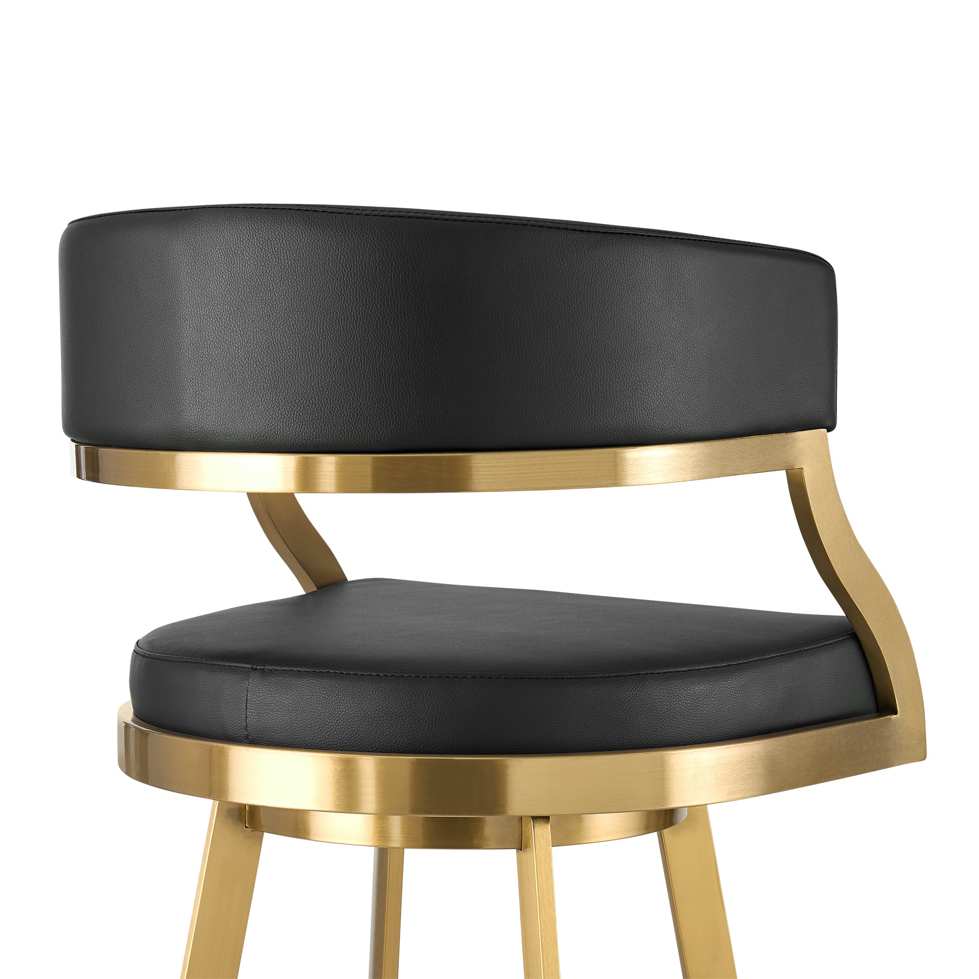 Armen Living Saturn Gold Stainless Steel Swivel Stool