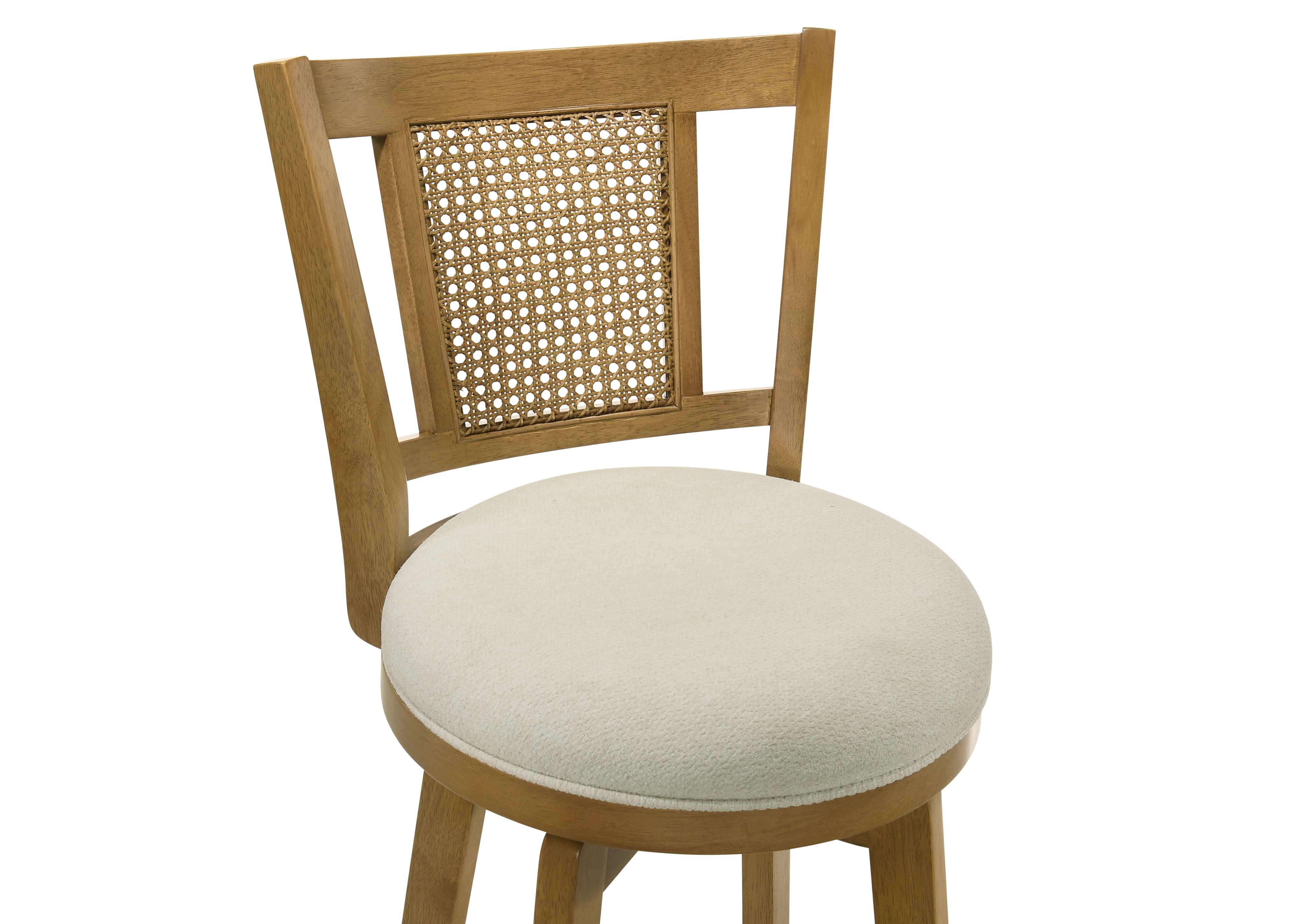 Armen Living Isla Splat-Back Upholstered Swivel Barstool