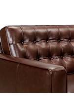 Armen Living Wesley Wesley Chestnut Genuine Leather Power Footrest Tuxedo Arm Accent Chair