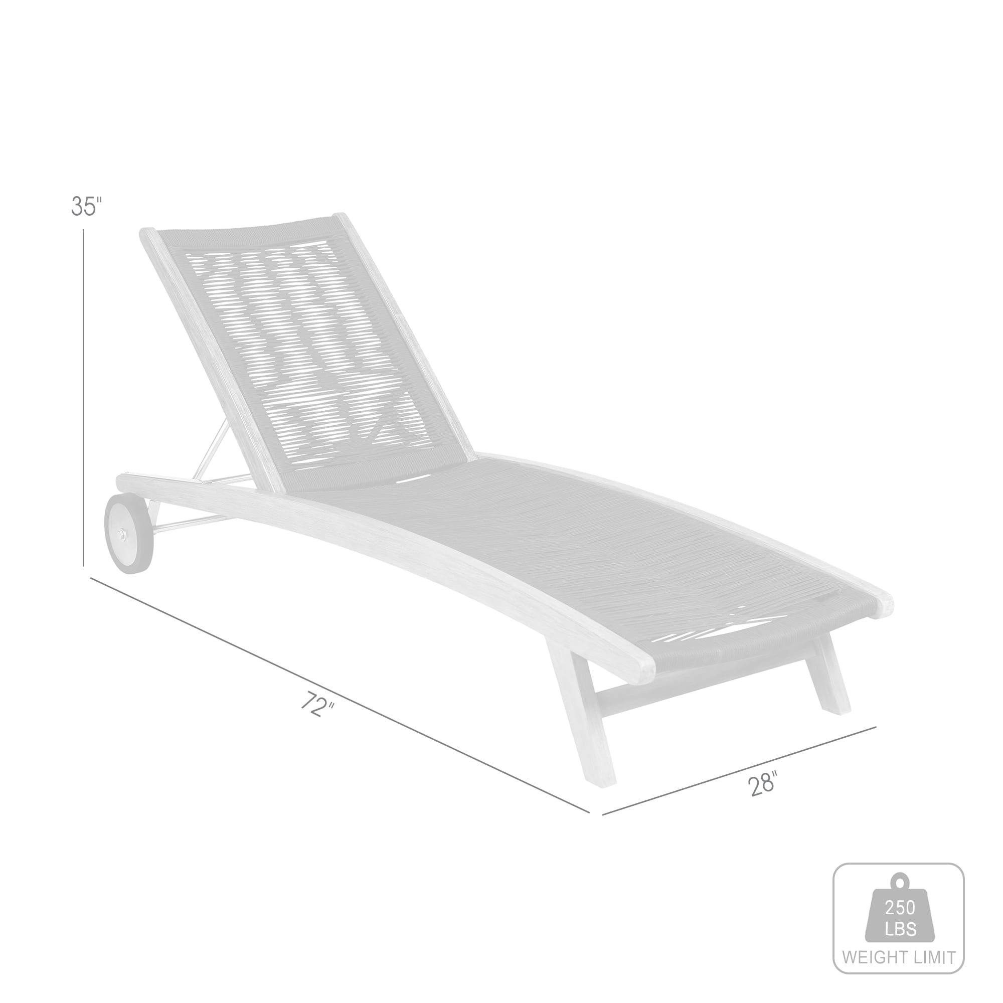 Armen Living Odette Outdoor Adjustable Chaise Lounge