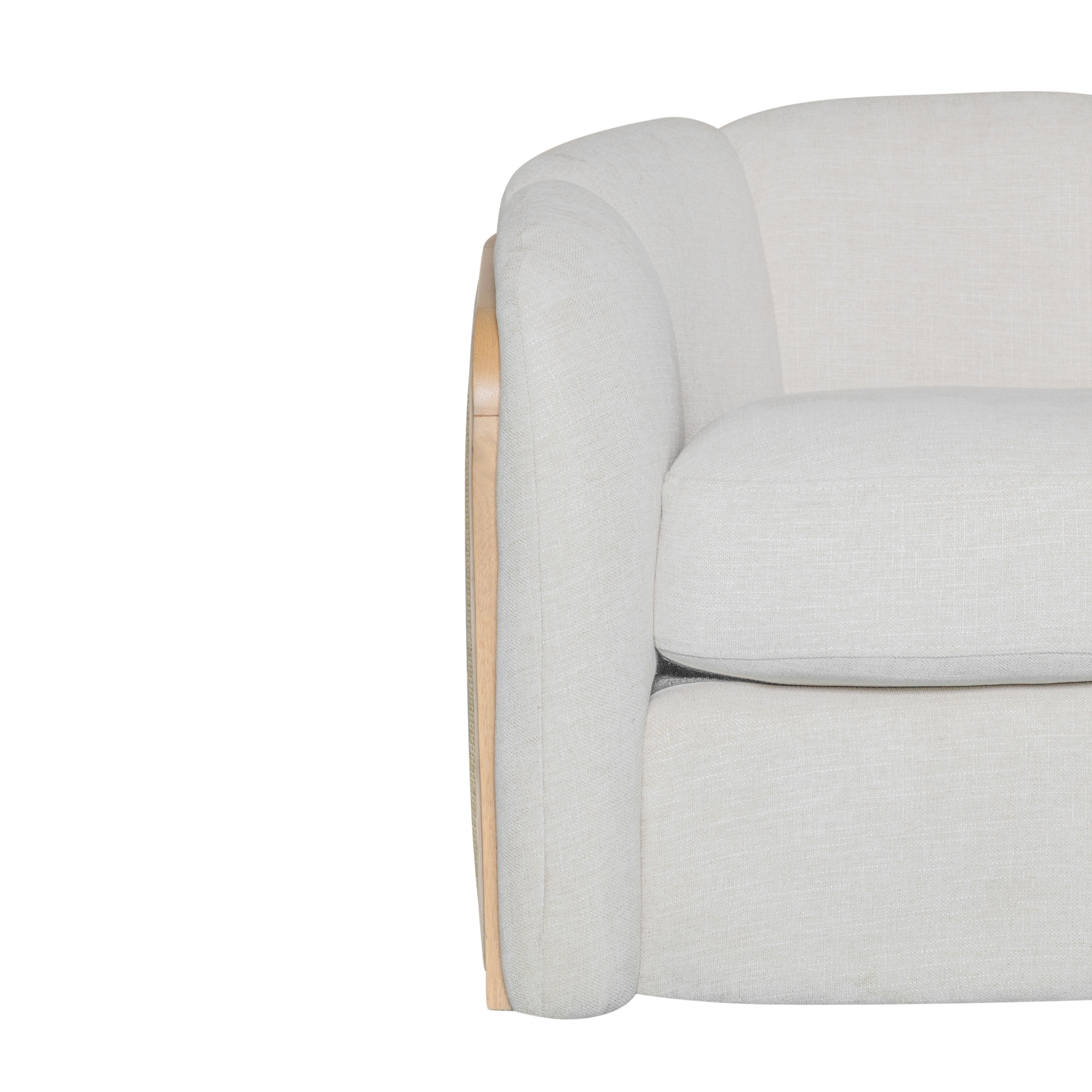 Armen Living Violet Rattan-Back Barrel Chair
