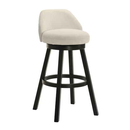 Modern Low Curved-Back Swivel Barstool