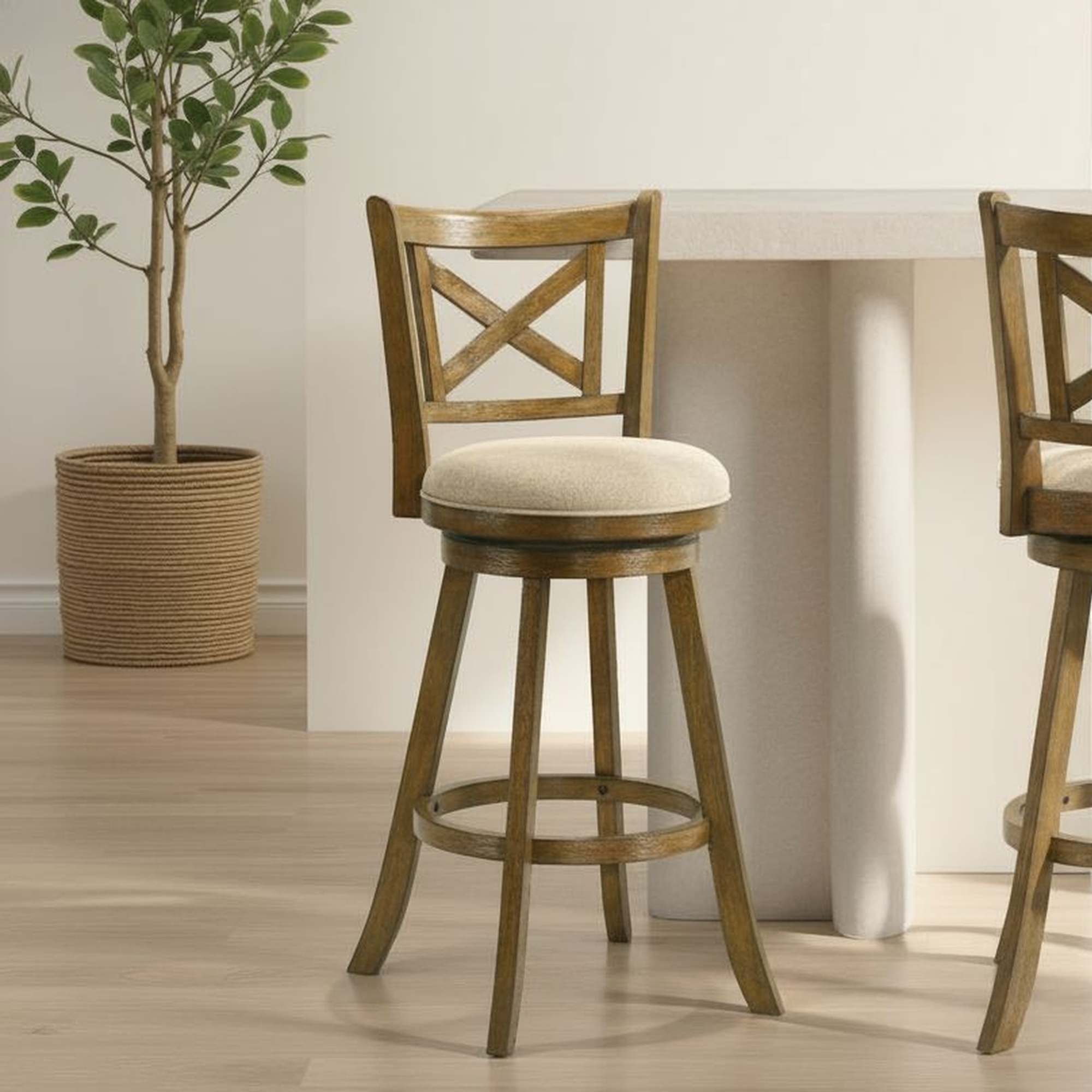 Armen Living Kodi X-Back Swivel Barstool