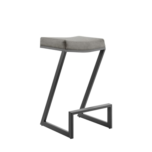 Contemporary 30" Backless Barstool with Matte Iron Frame