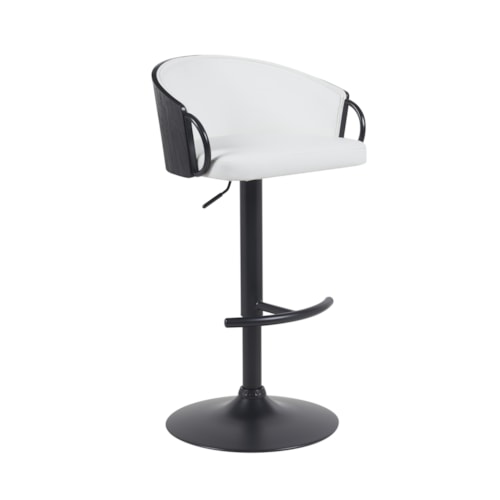 Transitional Upholstered Adjustable Bar Stool
