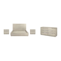 Abbey Queen 4 Piece Bedroom Set in Grey Oak Wood