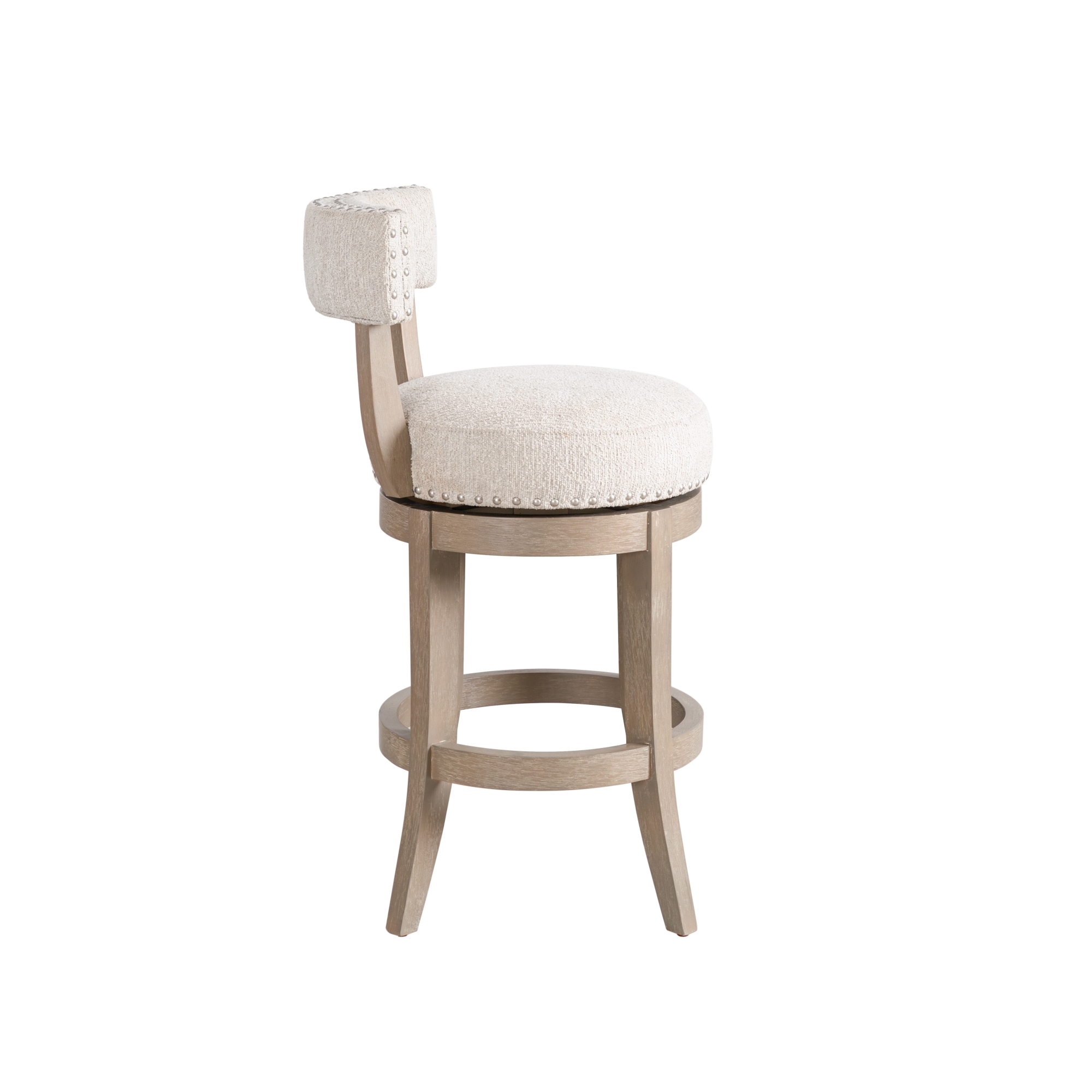Armen Living Mystic Upholstered Open-Back Swivel Counter Stool