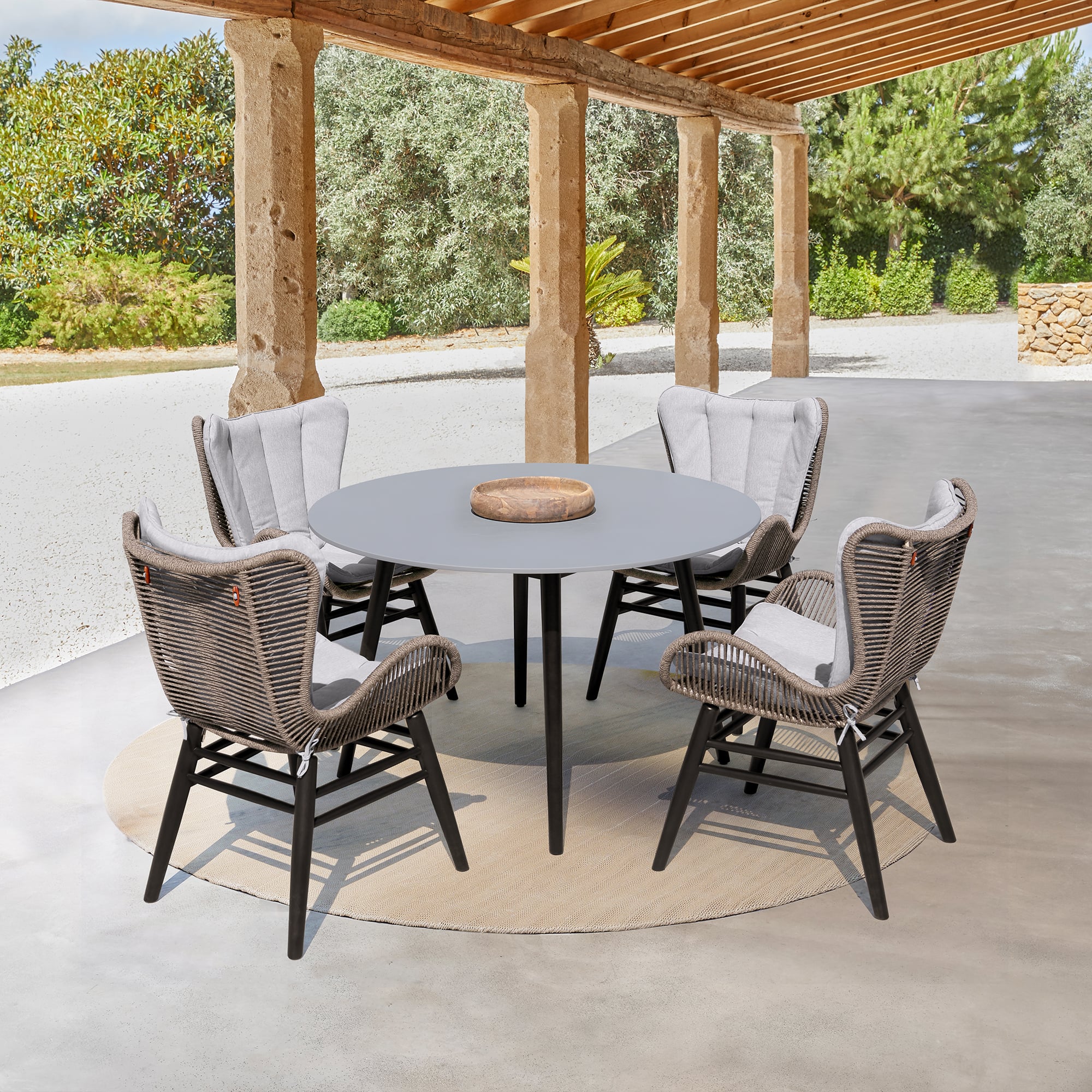 Armen Living Kylie / Mateo 5-Piece Outdoor Dining Set