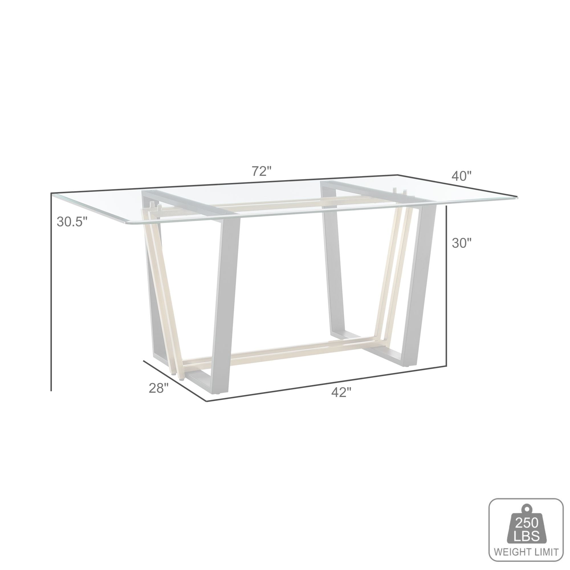Armen Living Kai Rectangular Dining Table