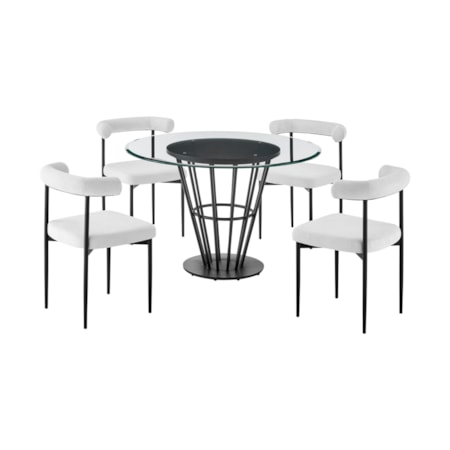 5-Piece Round Dining Table Set